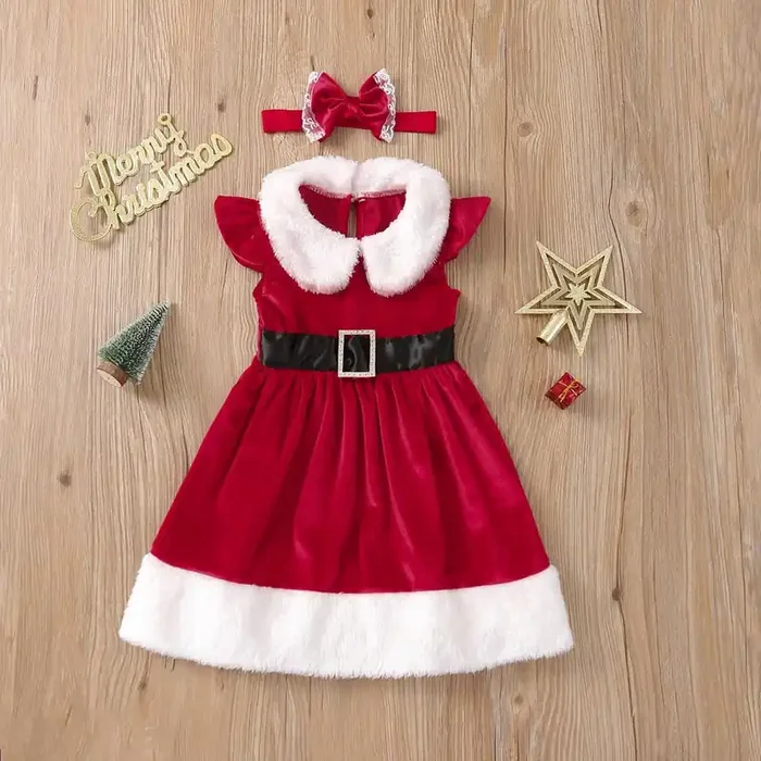 Conjunto navideño para niña Sra. Claus
