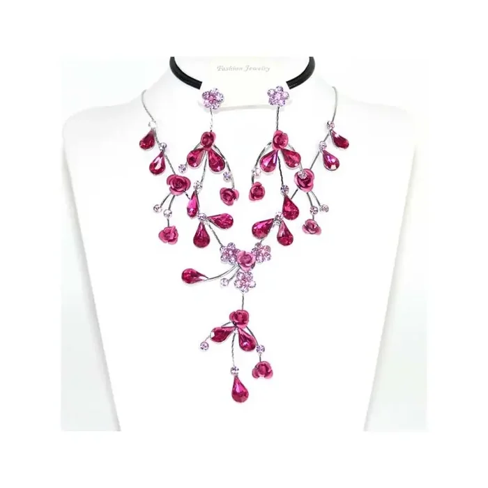 Conjunto pendientes y collar cristales Swarovski
