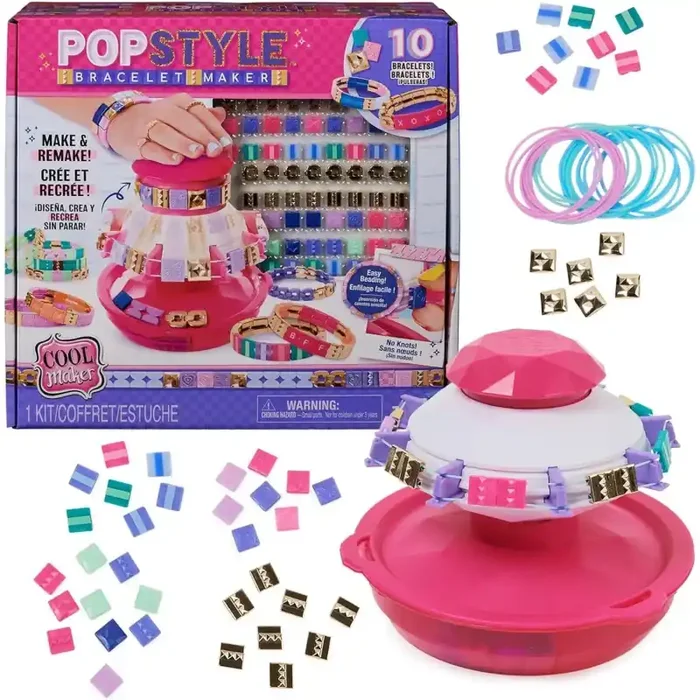 Cool Maker – POPSTYLE Bracelet Maker – Kit para Hacer Pulseras de la Amistad – 1 Máquina con Almacenamiento +8 años
