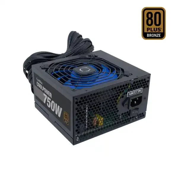 Coolbox CoolPower 750W Fuente de Alimentacion 750W ATX 12V – PFC Activo – Ventilador 120mm – 80+ Bronze