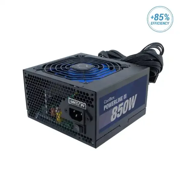 Coolbox PowerLine III 850W Fuente de Alimentacion 850W ATX 12V – PFC Activo – Ventilador 120mm