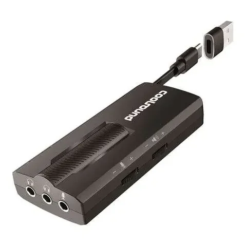 Coolsound Tarjeta de Sonido Externa 7.1 USB-C – Adaptador a USB-A – Entradas Microfono, Auriculares 3.5mm 3 pin, Auricular + Microfono 3.5mm 4 pin