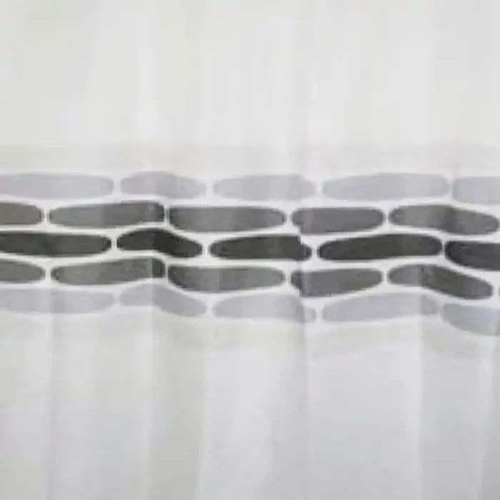 Cortina Ducha Tela Piedras Gris 180×200 cm.