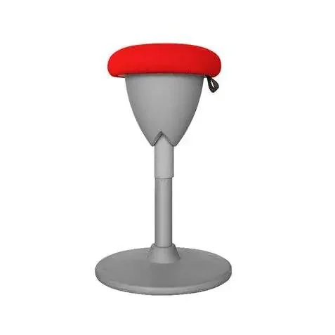 Cromad Design Taburete Multiusos – Asiento con Altura Ajustable – Giro de 360º – Tejido a Prueba de Agua – Color Rojo/Gris