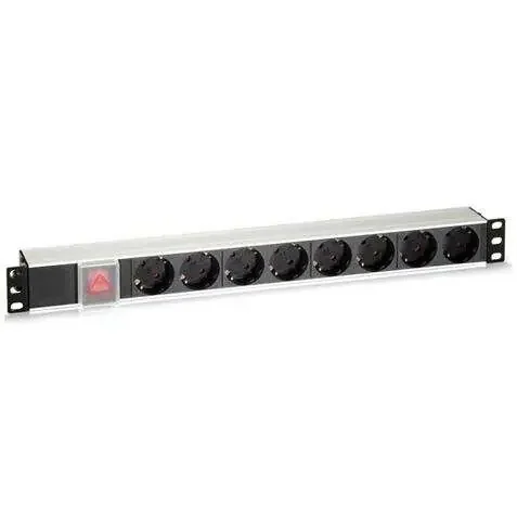 Cromad Regleta 8 Shuckos para Montaje en Rack 19″ 1U – Interruptor On/Off – Carcasa de Aluminio – Cable de 1.80m