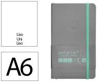 Cuaderno con gomilla Antartik notes tapa blanda A6 hojas lisas gris y TY14