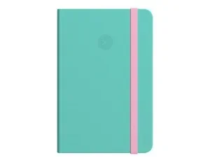 CUADERNO CON GOMILLA ANTARTIK NOTES TAPA DURA A6 HOJAS LISAS ROSA Y TURQUESA 100 HOJAS 80 GR FSC