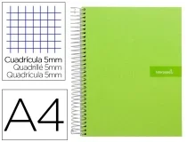 Cuaderno Espiral Liderpapel A4 Micro Crafty Tapa Forrada 120h 90gr Cuadro 5mm 09974