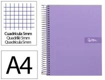 Cuaderno Espiral Liderpapel A4 Micro Crafty Tapa Forrada 120h 90gr Cuadro 5mm 09979
