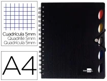Cuaderno espiral Liderpapel A4 micro executive tapa plastico 100h 80gr cuadro 5mm 35968