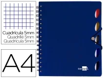 Cuaderno espiral Liderpapel A4 micro executive tapa plastico 100h 80gr cuadro 5mm 35970