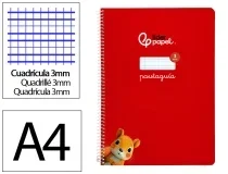 Cuaderno espiral Liderpapel A4 pautaguia tapa blanda 80h 75gr cuadro pautado 3mm 171768