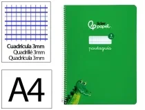Cuaderno espiral Liderpapel A4 pautaguia tapa blanda 80h 75gr cuadro pautado 3mm 171769