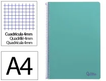 Cuaderno espiral Liderpapel A4 smart tapa blanda 80h 75gr cuadro 4mm con 171902