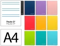 Cuaderno espiral Liderpapel A4 witty tapa dura 80h 90gr rayado montessori 5mm 171927