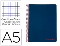 Cuaderno Espiral Liderpapel A5 Micro Wonder Tapa Plastico 120h 90gr Cuadro 5mm 09239