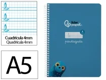Cuaderno espiral Liderpapel A5 pautaguia tapa blanda 40h 75 gr cuadro pautado 171729