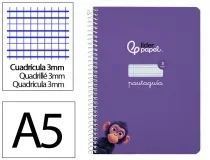 Cuaderno espiral Liderpapel A5 pautaguia tapa dura 80h 90 gr cuadro pautado 171742