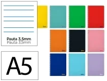 Cuaderno espiral Liderpapel A5 smart tapa blanda 80h 75gr pauta 3,5mm con 172247