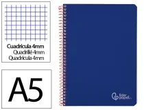 Cuaderno espiral Liderpapel A5 witty tapa dura 80h 90gr cuadro 4mm con 172263