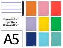 Cuaderno espiral Liderpapel A5 witty tapa dura 80h 90gr rayado horizontal 8mm 172269