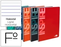 Cuaderno espiral Liderpapel folio inspire tapa dura 80h 60 gr horizontal con 32886