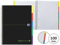 Cuadernos Oxford con separadores Black n colours 100 hojas