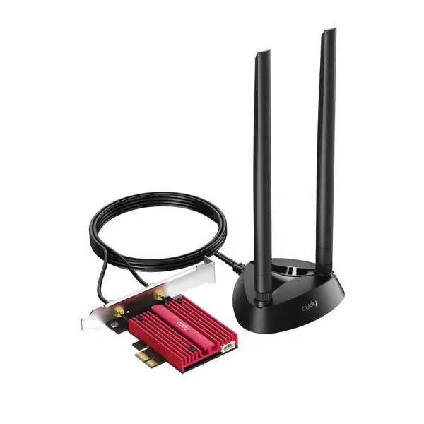 Cudy WE4000 Adaptador de Red PCI-e AX5400 WiFi 6 Tri-Banda – Bluetooth 5.2 – 2 Antenas Externas