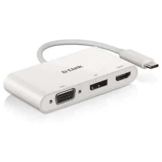 D-Link Hub USB-C a HDMI, DisplayPort, VGA