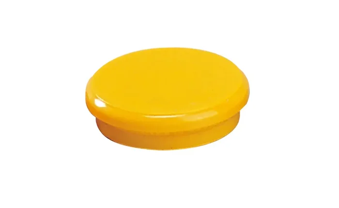 Dahle 95524 Pack de 10 Imanes para Pizarra Blanca – Diametro de 24mm – Color Amarillo