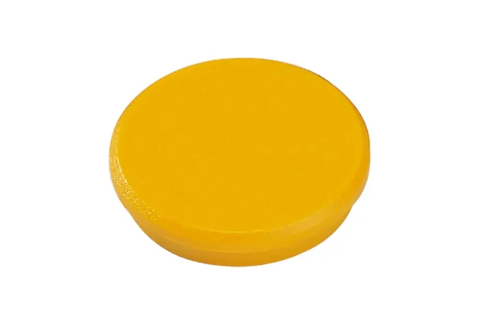 Dahle 95532 Pack de 10 Imanes para Pizarra Blanca – Diametro de 32mm – Color Amarillo