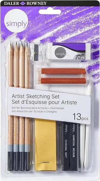 Daler Rowney Simply Pack de 13 Piezas para Dibujar y Esbozar – Idoneo para Artistas Principiantes