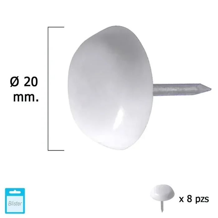 Deslizante Grande Blanco Diámetro20 (Blíster 8 Unidades)