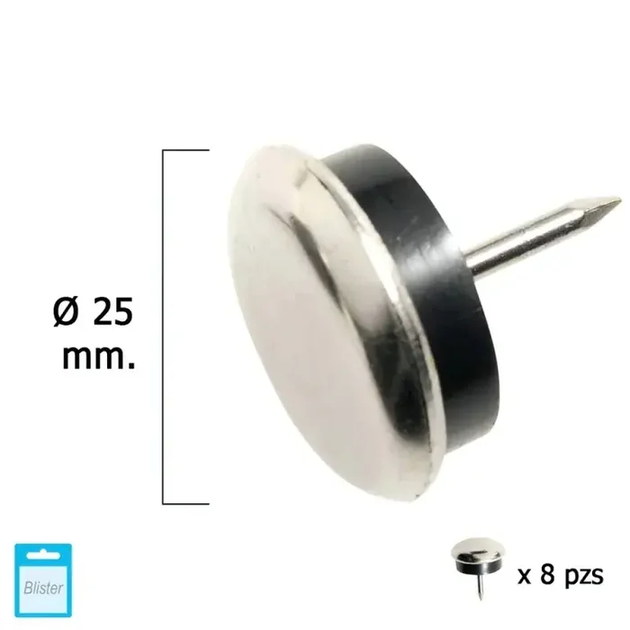 Deslizante Metal Goma Claro Diámetro25 (Blíster 8 Unidades)