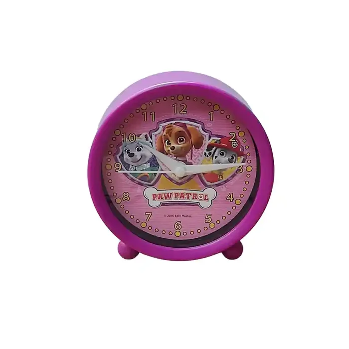 Despertador Analógico Paw Patrol Niña Violeta Skye Everest Marshall tamaño 9cm de diámetro