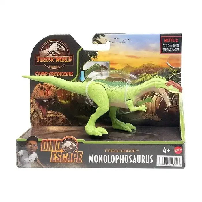 Dinosaurio Monolophosaurus VERDE ataque salvaje Jurassic World Cam Cretaceous Mattel HCL86