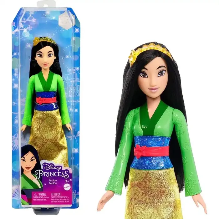 Disney Princess Mulán Muñeca princesa con pelo largo, juguete +3 años Mattel HLW14