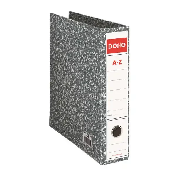 Dohe Archiclas Archivador de Palanca Formato Folio 287x350x75mm – Cubierta Carton Forrado – Lomo Ancho con Ollao – Cantoneras Metalicas – Color Gris Jaspeado (20 uds)