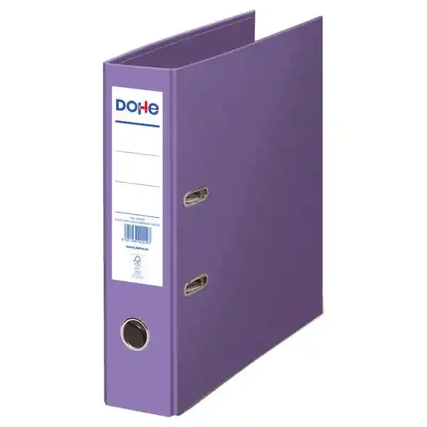 Dohe Archivador Ecofile – 320x285mm – Carton Rigido Forrado con Papel Offset Impreso – Ollao, Rado, Tarjetero Adhesivo – Cantonera Metalica – Mecanismo de Palanca Niquelado (12 uds)