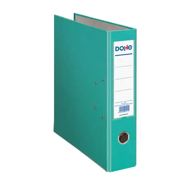 Dohe Archivador en Carton Forrado con Polipropileno – con Ollao y Rado – Tarjetero en el Lomo – Palanca de Maxima Calidad – Cantoneras Metalicas (12 uds)
