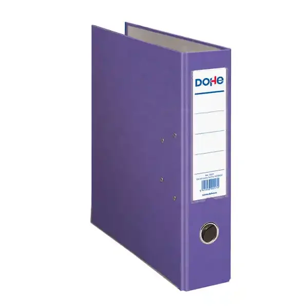 Dohe Archivador en Carton Forrado con Polipropileno – con Ollao y Rado – Tarjetero en el Lomo – Palanca de Maxima Calidad – Cantoneras Metalicas (12 uds)