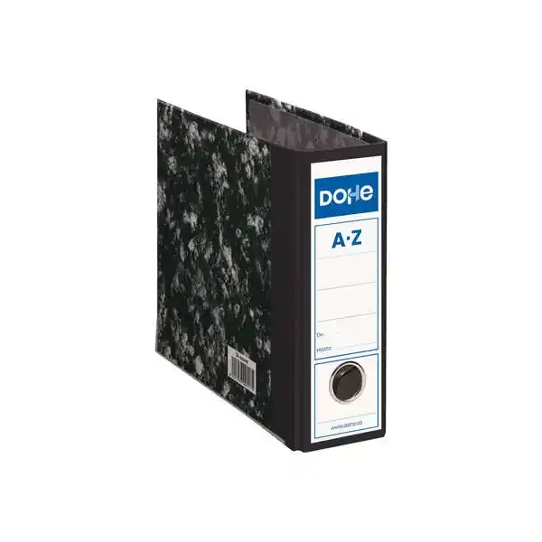 Dohe Archivadores Jaspeados – 300x250mm – Carton Forrado con Papel Impreso – Cantoneras Metalicas – Ollao y Palanca de Maxima Calidad – Color Negro (20 uds)