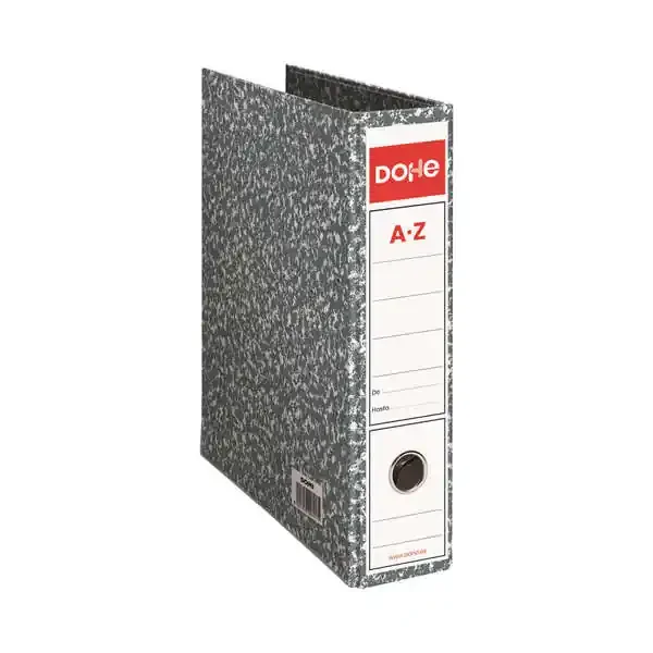 Dohe Archivadores Jaspeados – 300x250mm – Carton Forrado con Papel Impreso – Cantoneras Metalicas – Ollao y Palanca de Maxima Calidad – Color gris (20 uds)