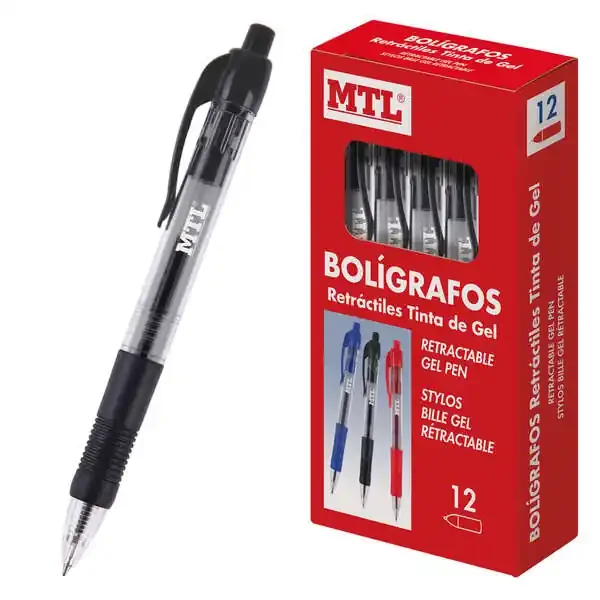Dohe Boligrafos Retractiles de Tinta de Gel Permanente – Punta de 0.7mm – Trazo de 0.4mm – Resistente al Agua – Cuerpo de Plastico y Grip de Caucho – Colorido