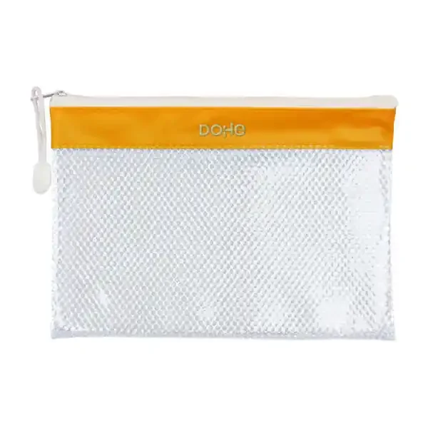 Dohe Bolsa Cremallera PVC – 24×17.5mm – Resistente al Agua – Ideal para Documentos A5 (12 uds)