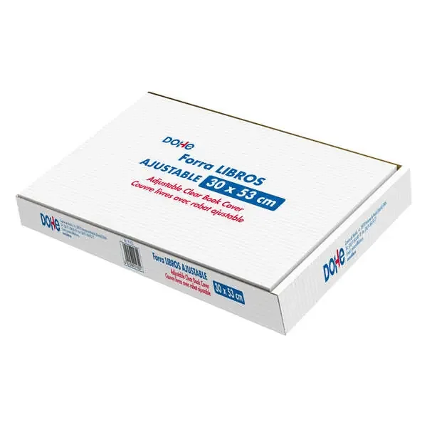 Dohe Caja de 100 Cubiertas Protectoras de Libros – Solapa Adhesiva Reposicionable – Tamaño 30x53cm – Material PVC 120 micras