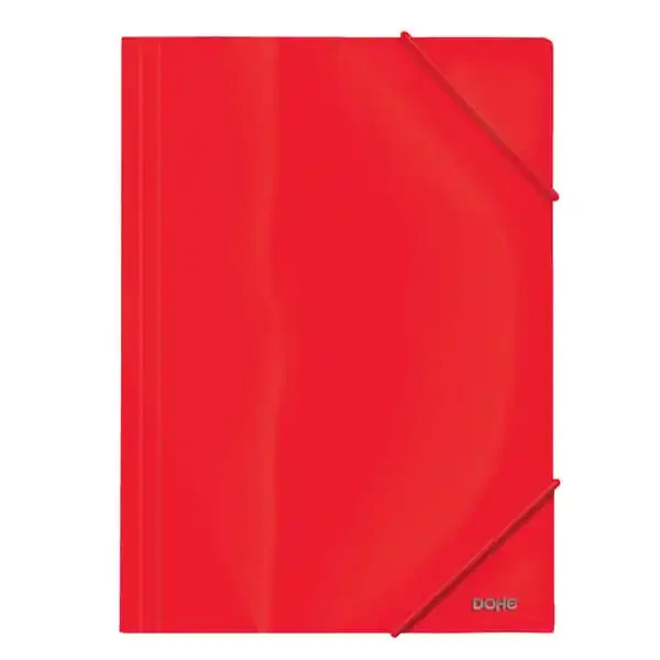 Dohe Carpeta de Gomas con Tres Solapas – 600 Micras – Fabricada en Polipropileno Opaco Cristal – Cierre de Gomas Redondas (10 uds)