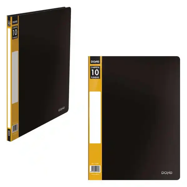 Dohe Carpetas con Fundas Din A4 – Tapa de Polipropileno Opaco – Bolsillo en Lomo – Fundas Transparentes Soldadas – Bolsa Individual