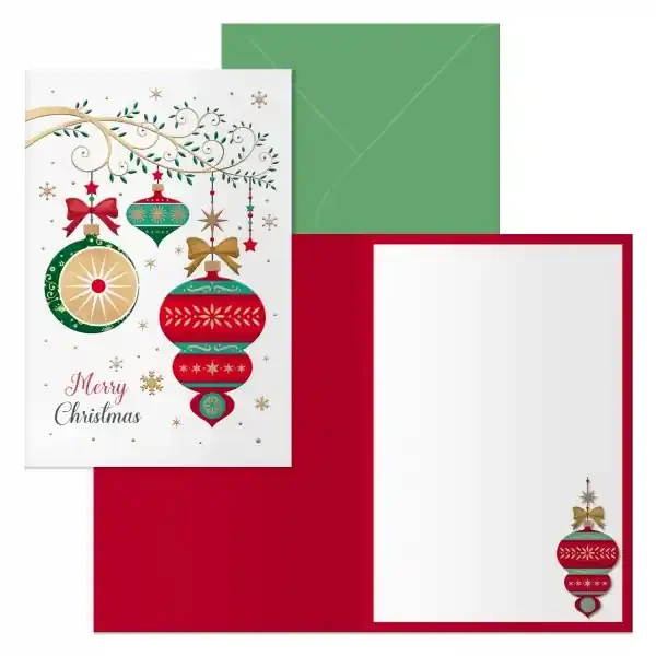 Dohe Cascabel Pack de 6 Tarjetas de Felicitacion Navideña con Sobre – Tamaño Cerrada 11.5x17cm, Abierta 23x17cm – Papel Offset – Impresas a todo Color