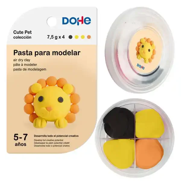 Dohe Coleccion Cute Pet Pasta para Modelar Leon – Ligera y Flexible – Apto para Niños de 5 a 7 Años